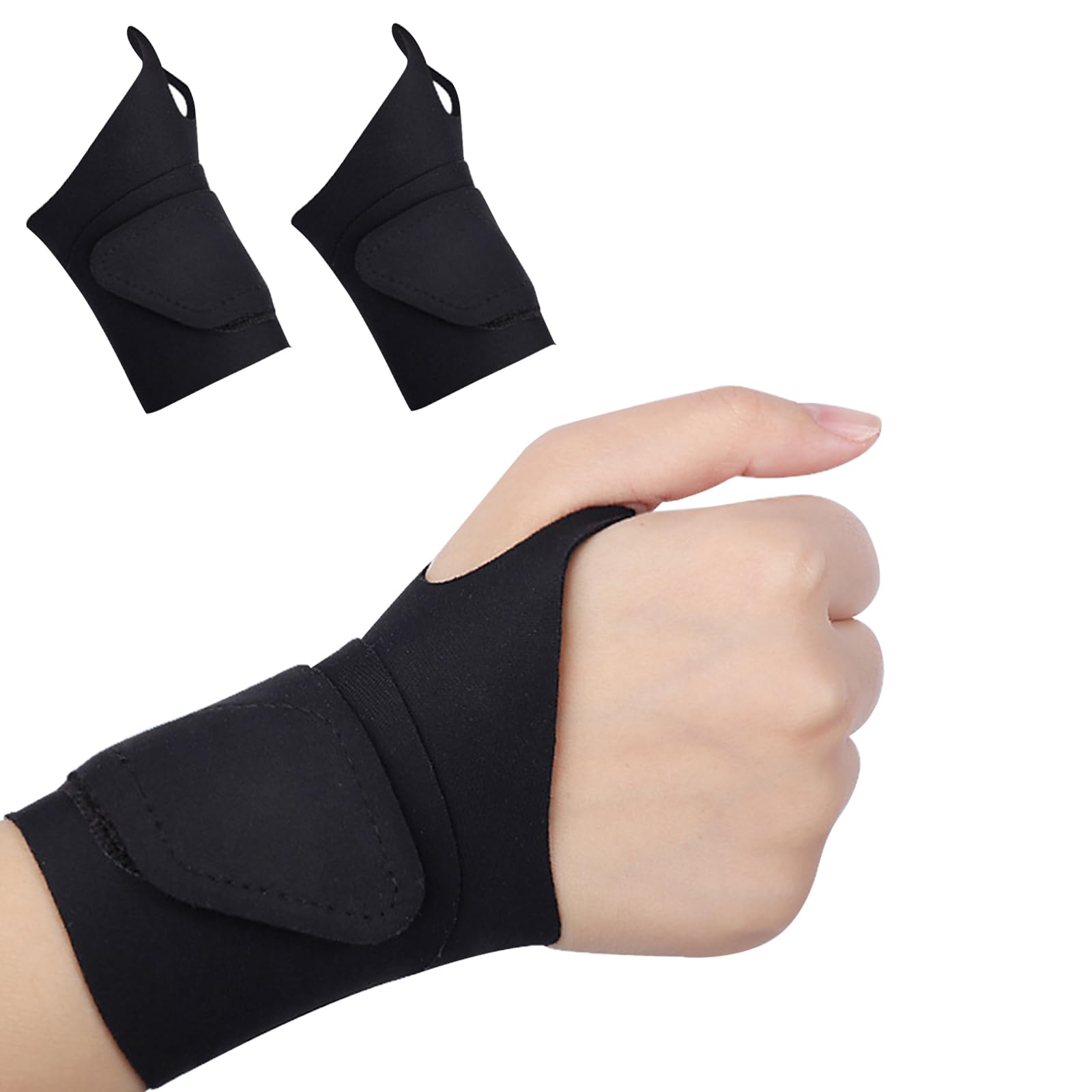 2 Pieces 0 35 Ultra Thin Compression Wrist Brace for Carpal Tunnel Adjustable Arthritis Wrist Wraps Left and