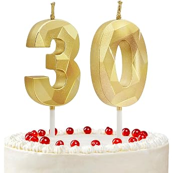 Gold Birthday Candles Numbers 30 Candles 30th Birthday for Party