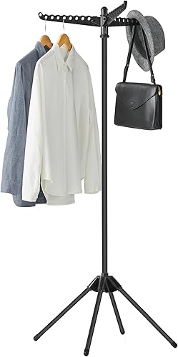 Miniatura 10 de SONGMICS Tendedero de Ropa, Tendedero de Secado Plegable de 59 Pulgadas con 3 Brazos Giratorios para Perchas, 4 Patas, Acero Inoxidable, para 27
