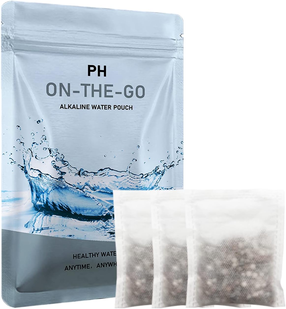 Portable Alkaline Water Filter Pouch for Your Bottle, Cup, Alkaline Water Filter System for Clean, High PH Water Alkalizer for Pure Drinking Water, Naturally Increases PH Levels （3 Pack)