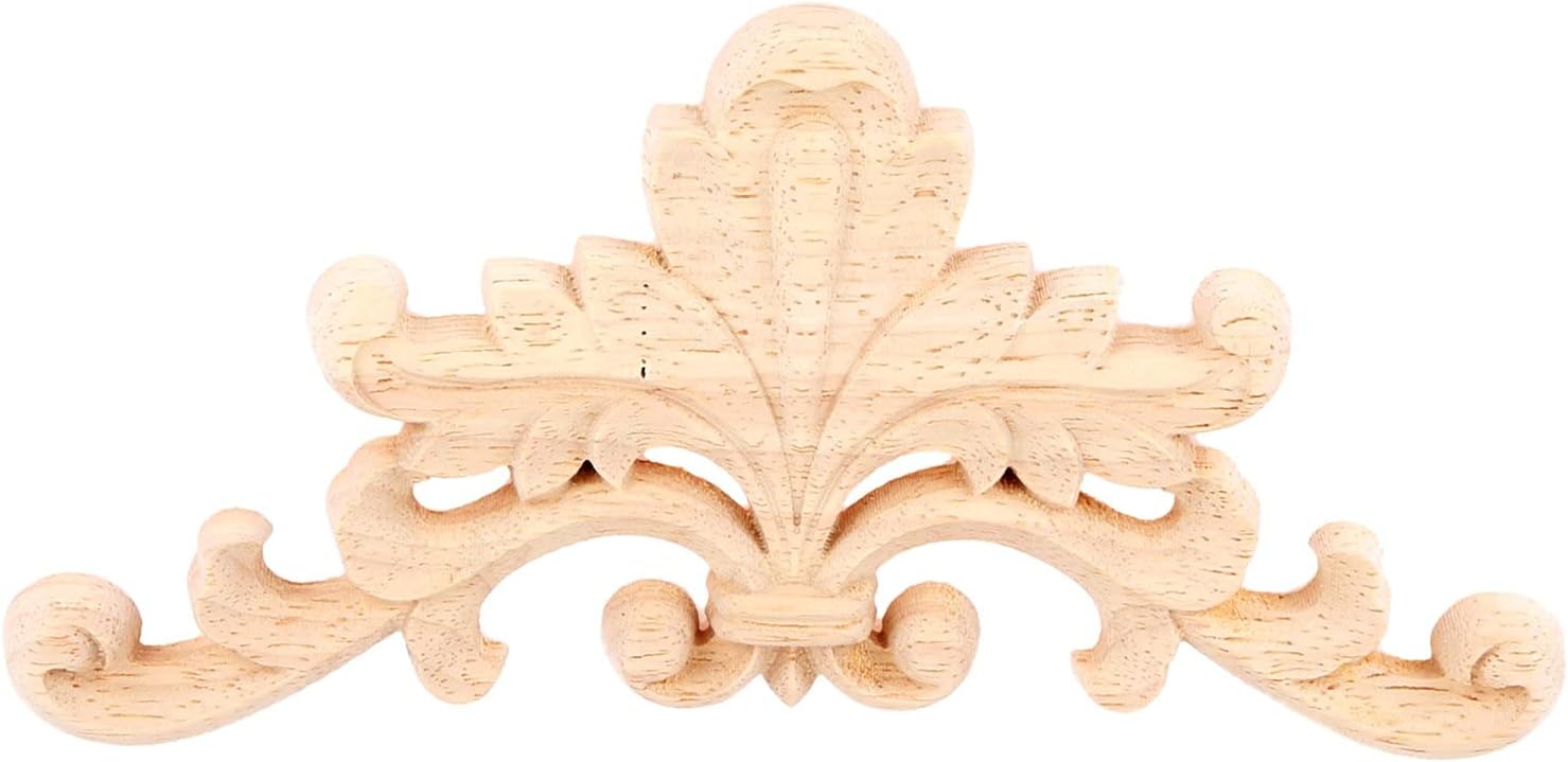 MUXSAM 4pcs Carved Wooden Wood Carved Appliques Retro Woodcarving Decal Bed Door Unpainted Furniture Cabinet Wall Decor Crafts 20x11x11cm - Image 3