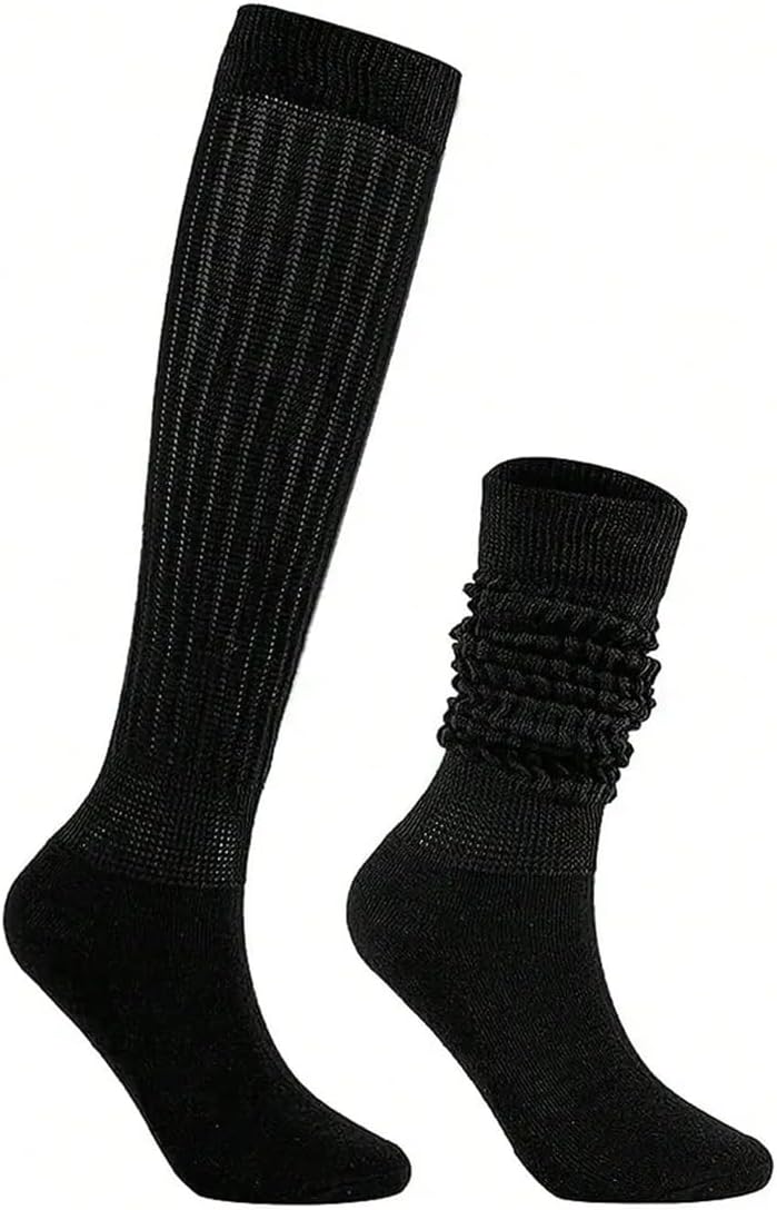 8 Pairs Women Slouch Knit Socks Scrunchy Style Crew Tube Daily Casual Hosiery