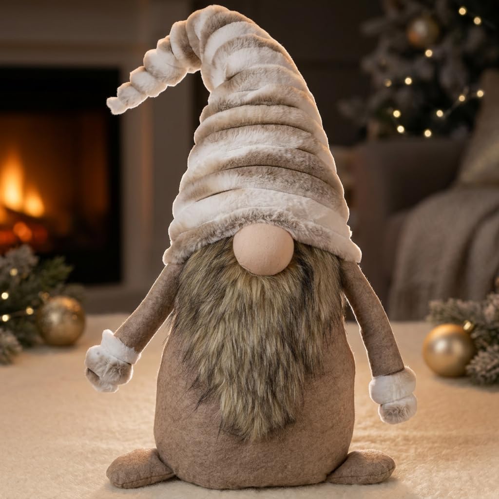 Weihnachtswichtel 60cm (90cm) Dekofigur sitzend braun