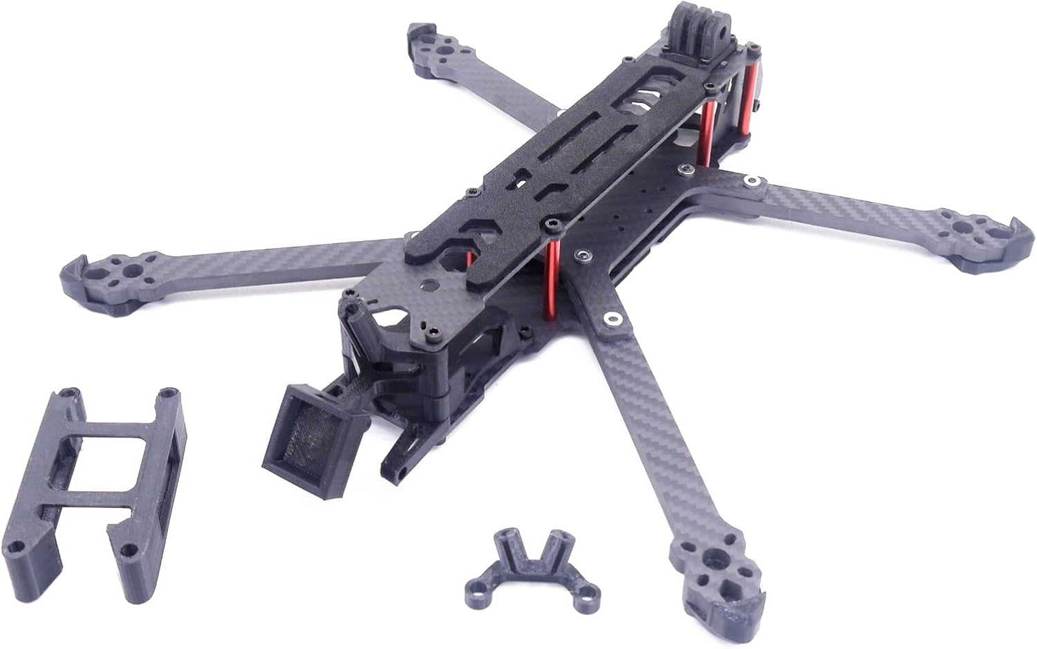 VERBANA RC FPV Drone 7inch/8inch Carbon Fiber Frame Kit with 3D Printing Parts for O3 Air Unit HD Carbon Fiber FPV Drone Quadcopter Accessories Kit(7 inch)