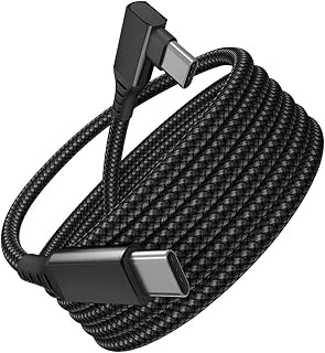 16FT/5M Quest 2 Link Cable, 3A Fast Charging 5Gbps, USB 3.1 Gen 2 Link Cable, Type C to Type C Charging Cord Transfer Data Cable Compatible with Quest 2 Headset and Gaming PC, C to C