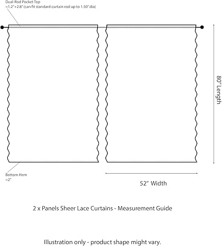 Miniatura 10 de Juego de 2 paneles de cortinas de encaje negro de 72 pulgadas de largo, cortinas de encaje transparente con flores negras rústicas para sala de