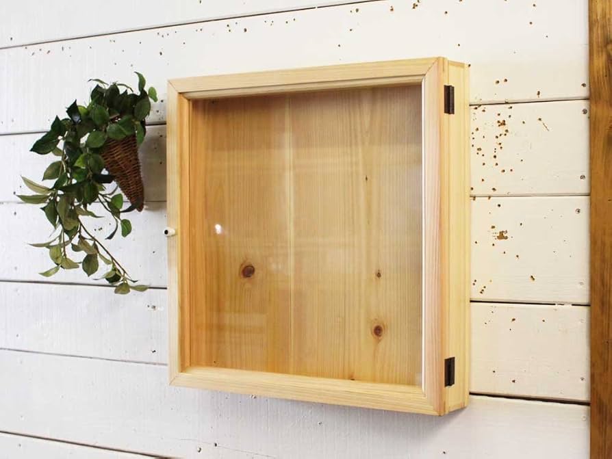 Amazon.co.jp: コレクションケース 透明ガラス扉 w40d7h40cm ライト