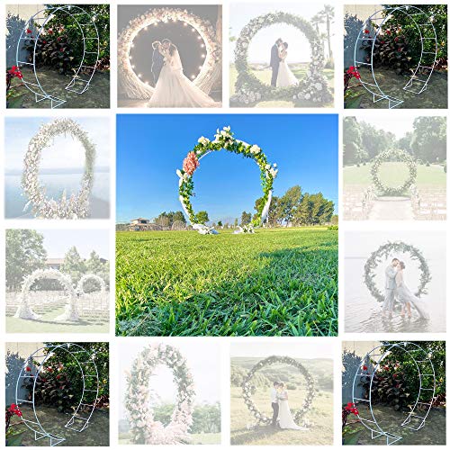 6.5 Ft Round Metal Arch Garden, Arbor For Garden, Indoor And Outdoor, Party Decoration, Easy Assembly (With Support Legs, Ground Anchors, Screwdriver, Instructions) #TOP7