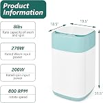 Giantex Full Automatic Washing Machine, 2 in 1 Portable Laundry Washer and Dryer Combo 8lbs, 1.0 cu.ft 6 Programs 6 Water Levels Built-in Drain Pump, Top Load Washer Apartment Dorm (Green & White)