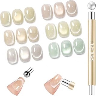 SAVILAND 5X Strong Cat Eye Magnet For Nails: Double Headed Portable Magnet for Cat Eye Gel Polish with Magnetic Beads for Multi Velvet Nails Drop Resistant Salon Level Home DIY
