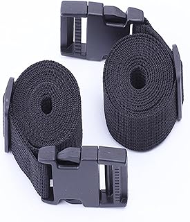 荷締めベルト スーツケースベルト 多用途 固定ベルト 荷崩れ防止 幅25mm 長さ1.5m 荷物固定バンド 梱包バンド 荷物ストラップ 2本セット (ブラック)