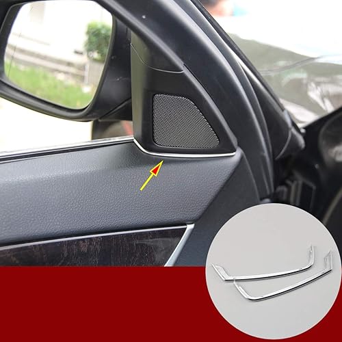 YIWANG Tiras de decoración de altavoz de puerta de automóvil ABS cromadas 2 piezas para BMW Serie 5 F10 F11 2011-2017 Accesorios (2014-2017)