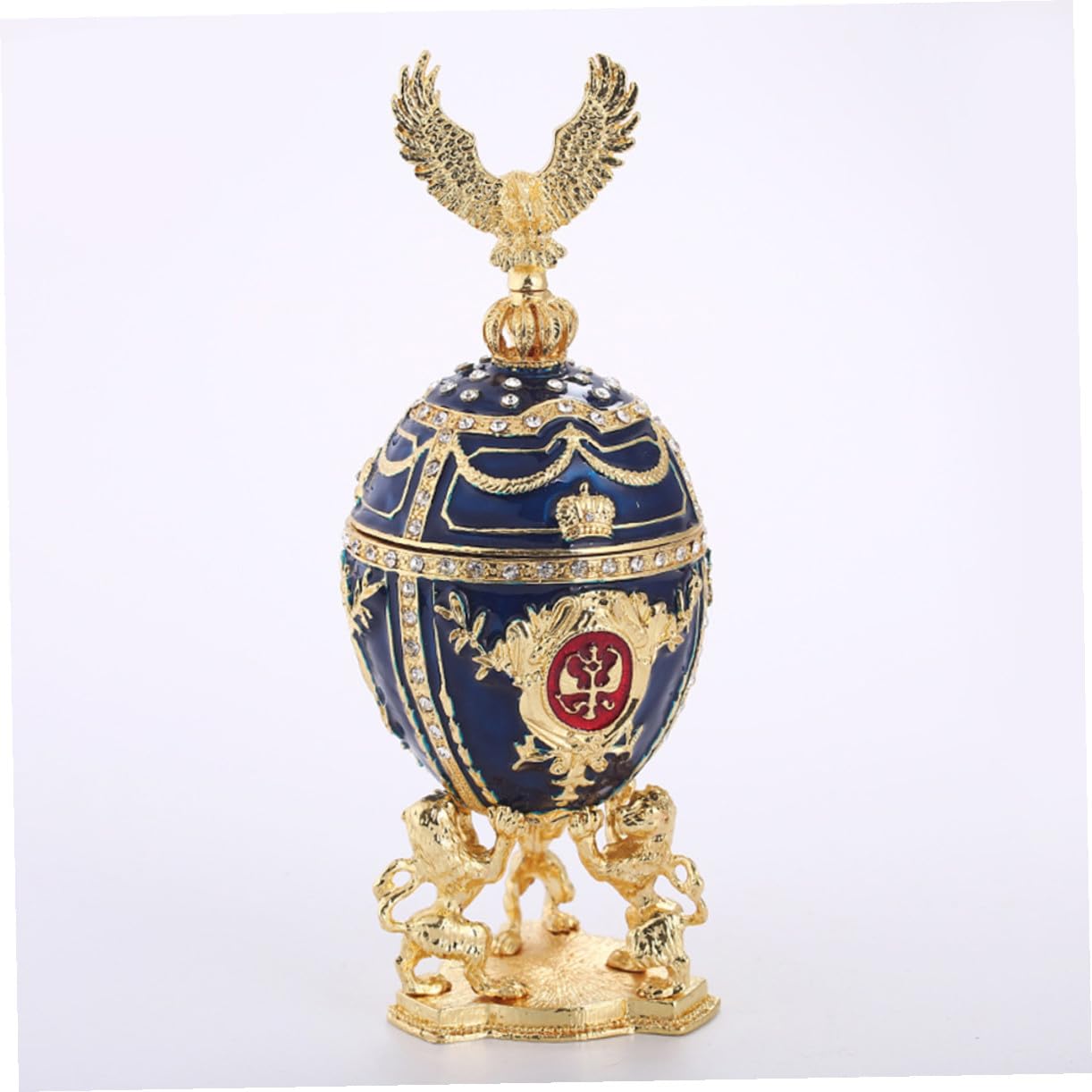 PRETYZOOM Decorazione Uovo di Pasqua in Stile Russo in Lega, Ornamento Creativo per Desktop e Soggiorno, Adorno Elegante e Stiloso la Casa
