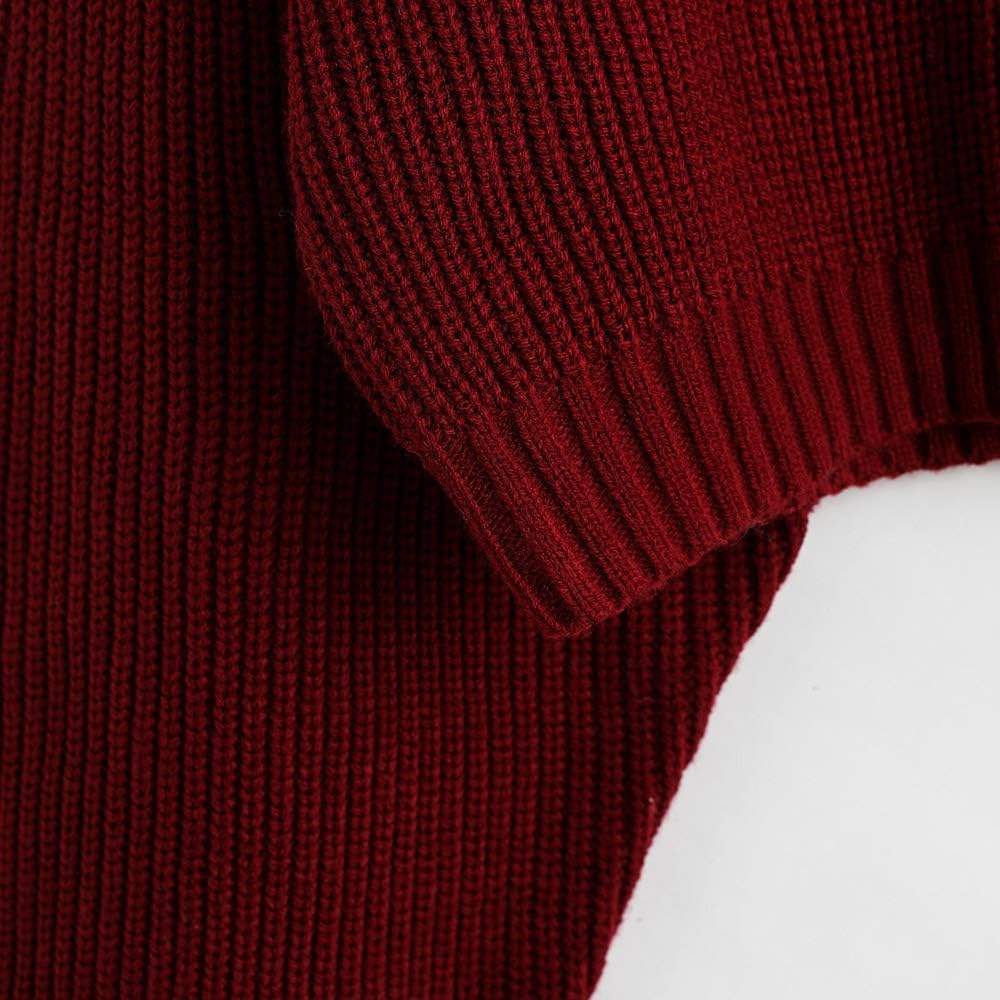 ZAFUL Women's Pullover Sweater Drop Shoulder Plain Knitted Cropped Sweater Pullover Solid Long Sleeve Cropped Tops - Image 3