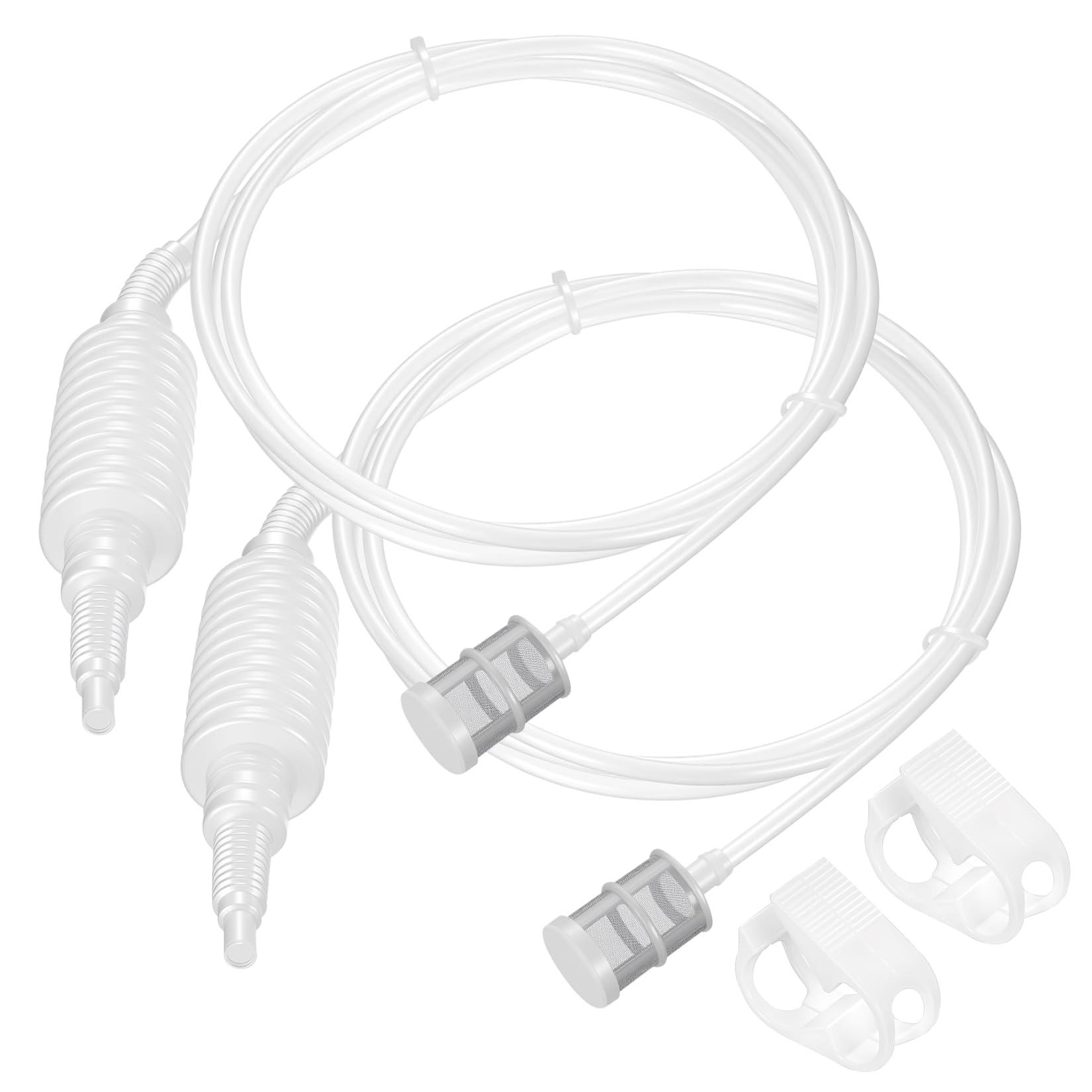 2 Pcs Tubo de Sifón Elevador de Vino, filtro de sifón para elaboración casera, Tubos de filtro de sifóns manual para hacer vino, para kit de elaboración de cerveza casera(2,5 m), con 2 clips
