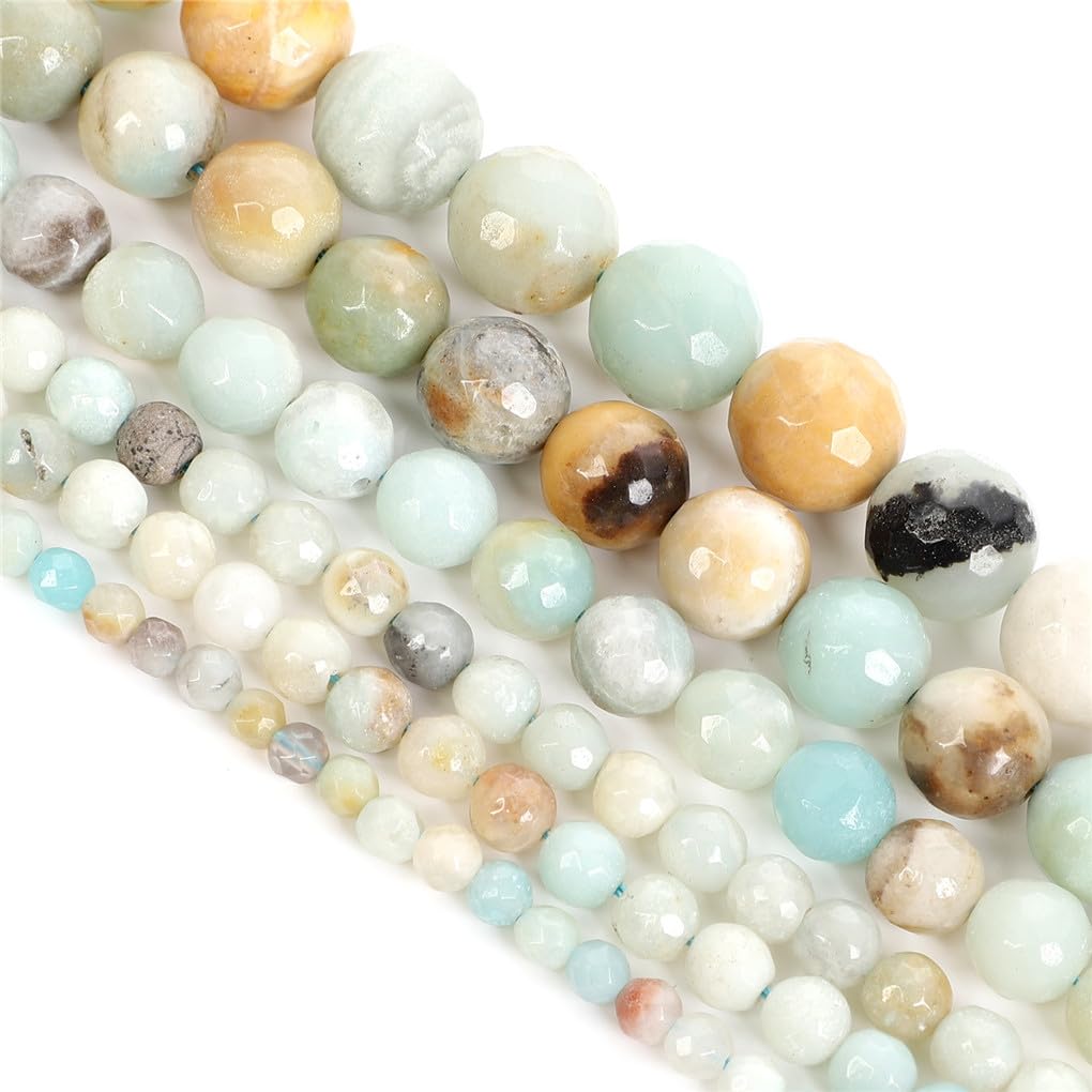 Perles de pierre naturelle à facettes rondes colorées pour fabrication de bijoux et collier