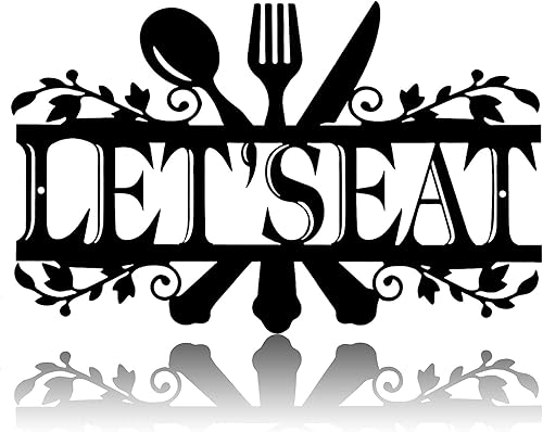 Miniatura 8 de Hotop Letrero de Metal Negro para Cocina, Imágenes de Cocina de Granja Decoración de Pared Arte de Pared Rústico de Campo para Mardi Gras Pascua