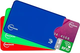 RFID Protection Carte bancaire - 3 pièces - Porte-Carte Anti fraude - etuis Anti RFID NFC - Plastique - Multicolore - pour Cartes Bleue et sans Contact