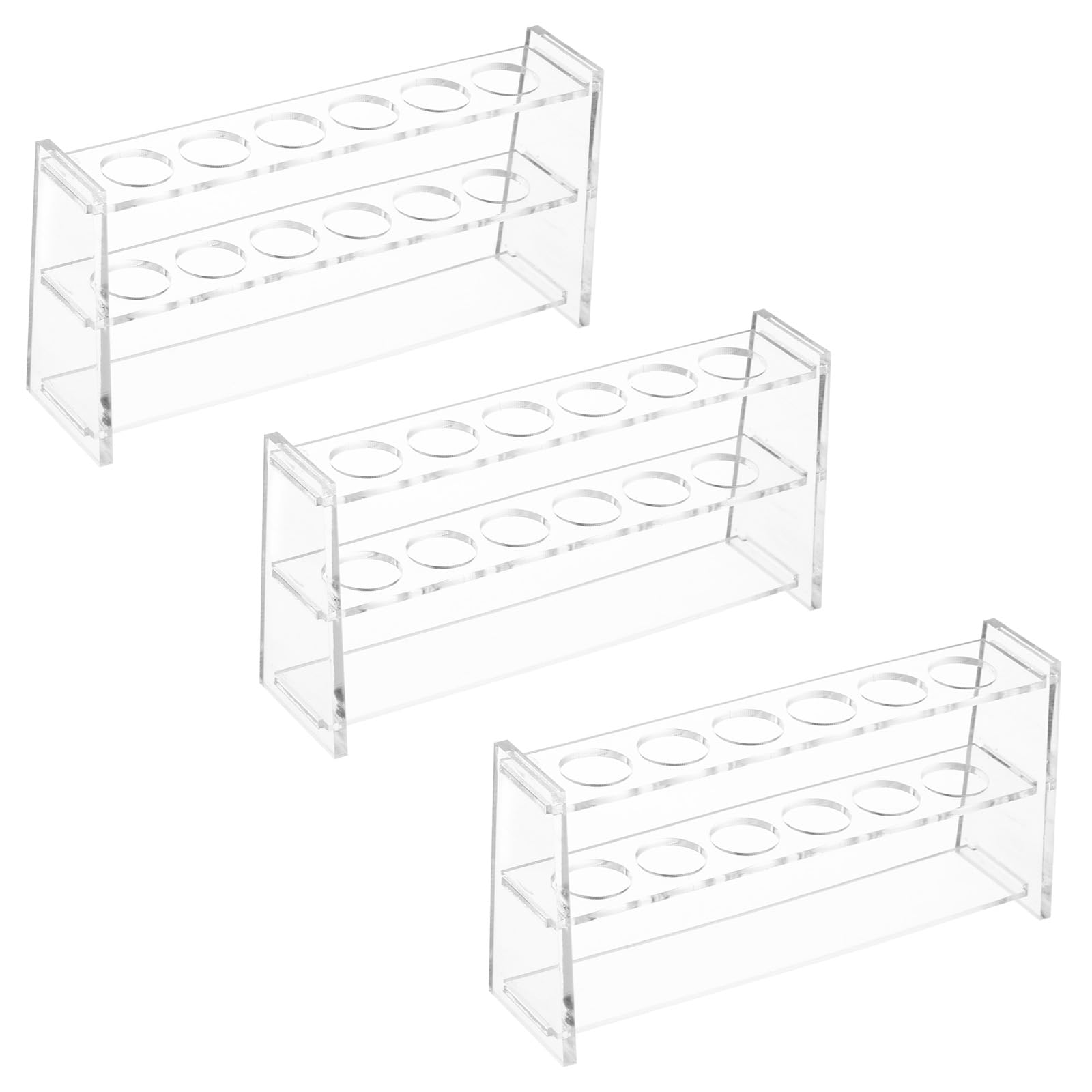 PATIKIL Gradilla Para Tubos De Ensayo 6 Agujeros 21mm Acrílico Transparente