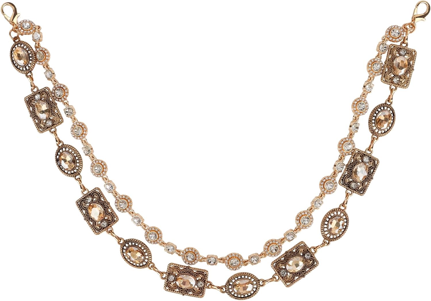 Gold Waist Chain Belt Rhinestone Vintage Metal Layered Pants Chains for Women Men Y2K Cowgirl Belt Body Chain Waist Jewelry Bag Purse Charms Dress Jeans Pocket Chains Fashion Accessories for Women