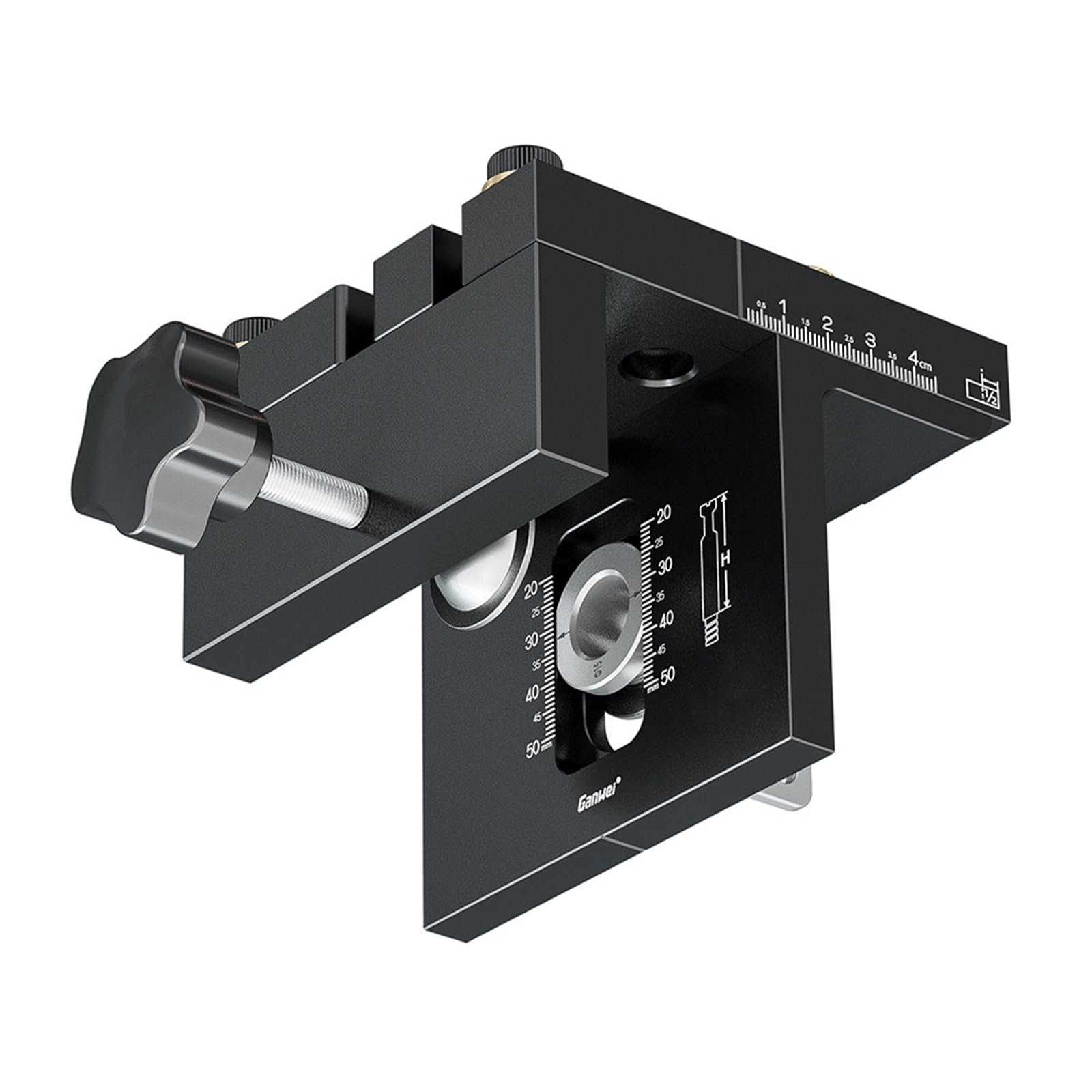 Guida di Posizionamento 6/8/10/15 mm 3 in 1 Kit di Utensili Guida per Trapano Regolatile Dima per Spinatura Legno con 5 Fori Perforazione per Localizzatore per Fori Tascabili per Carpenteria