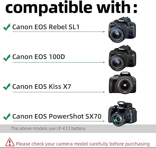 Miniatura 3 de Glorich ACK-E15 Kit de adaptador de corriente alterna de repuesto para cámaras Canon EOS Rebel SL1/100D DSLR