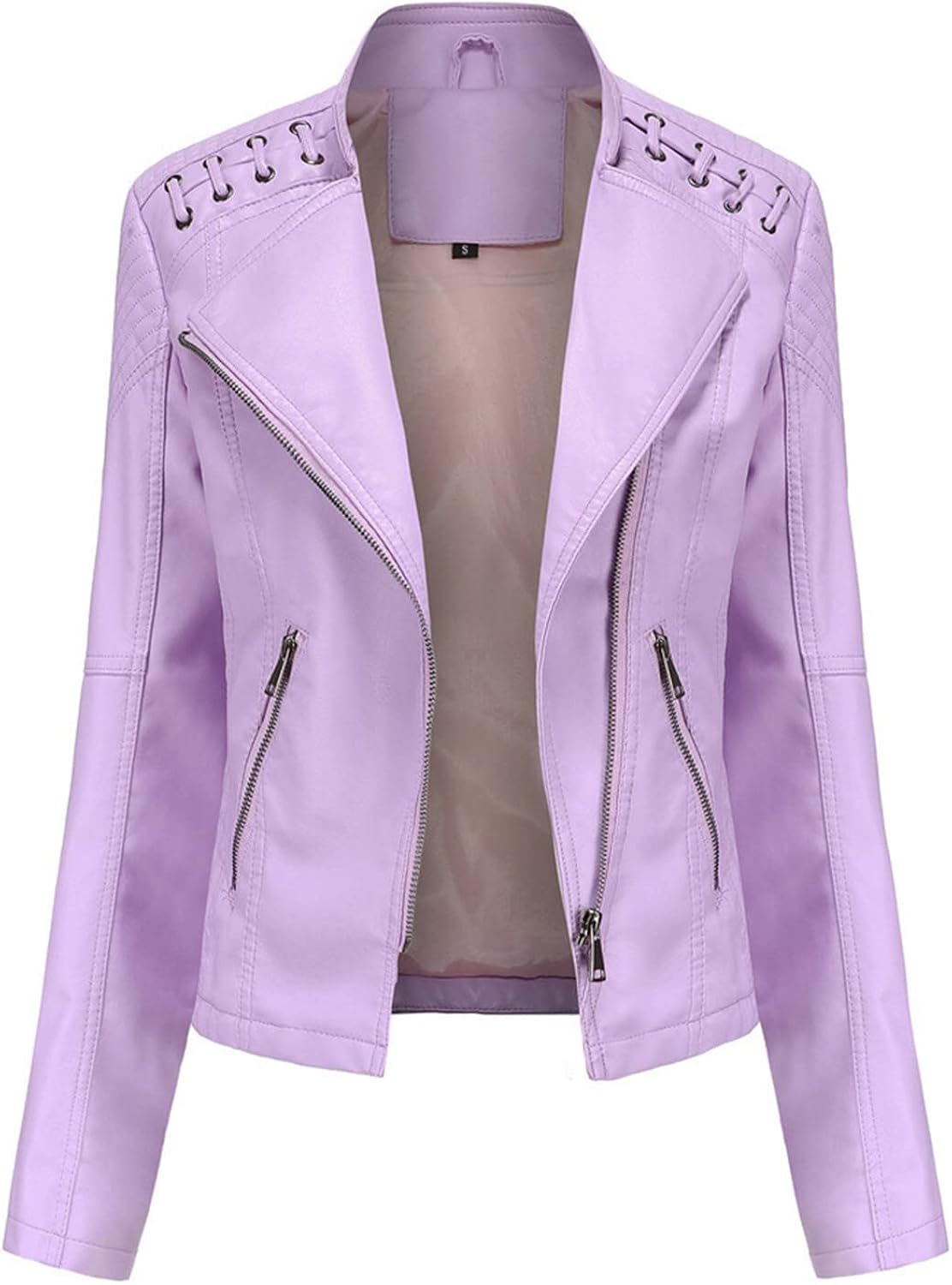 faux leather purple jacket