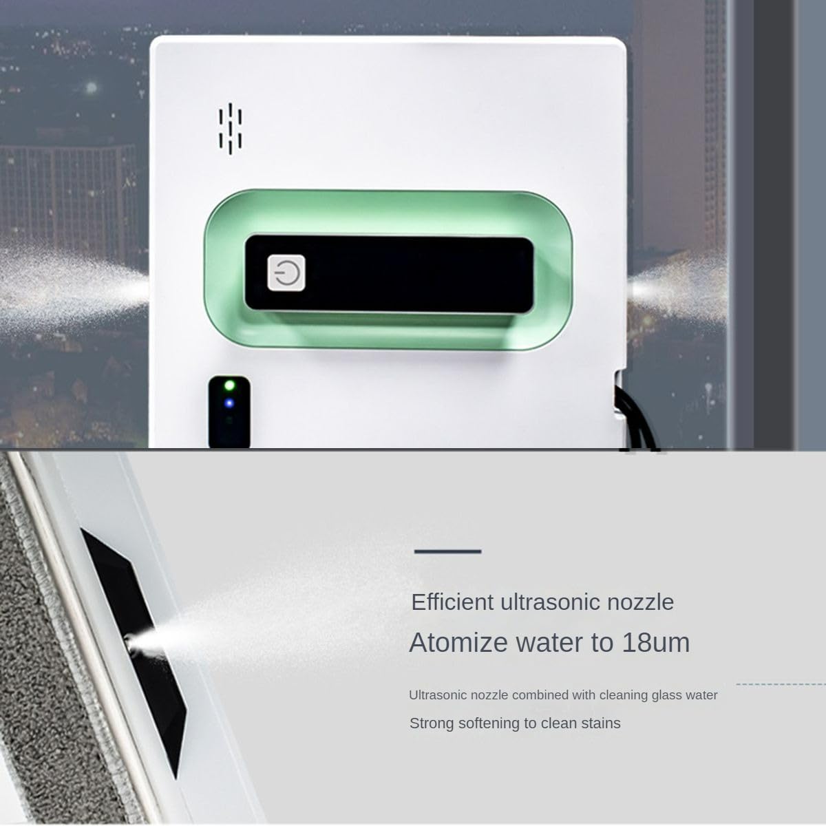 Aspiradora Eléctrica para Ventanas con Control Remoto Y Detección Inteligente De Bordes para Una Limpieza Profunda De Ventanas, Azulejos Y Baños.