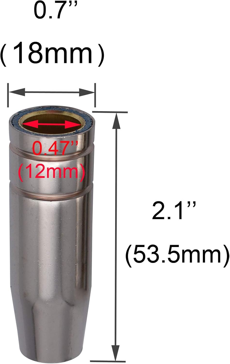 10-Pack Conical Nozzle/Gas Nozzle Copper Accessory for MB-15AK MIG Welding Torch
