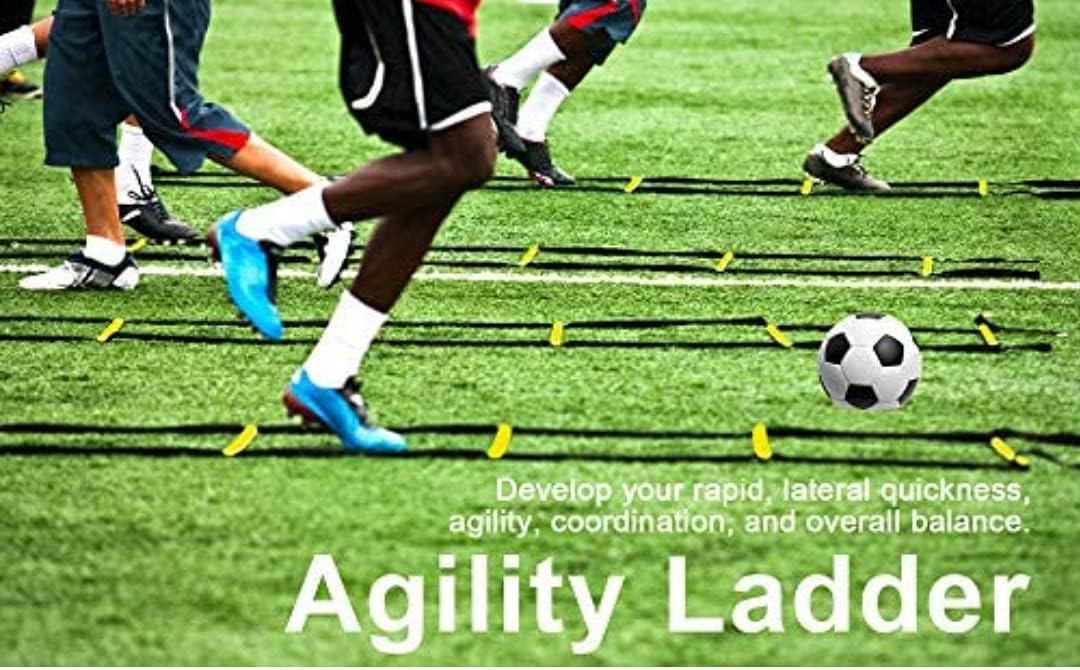 Flat Adjustable Speed Agility Ladder (8m with 20 Rungs, Pack of 4)