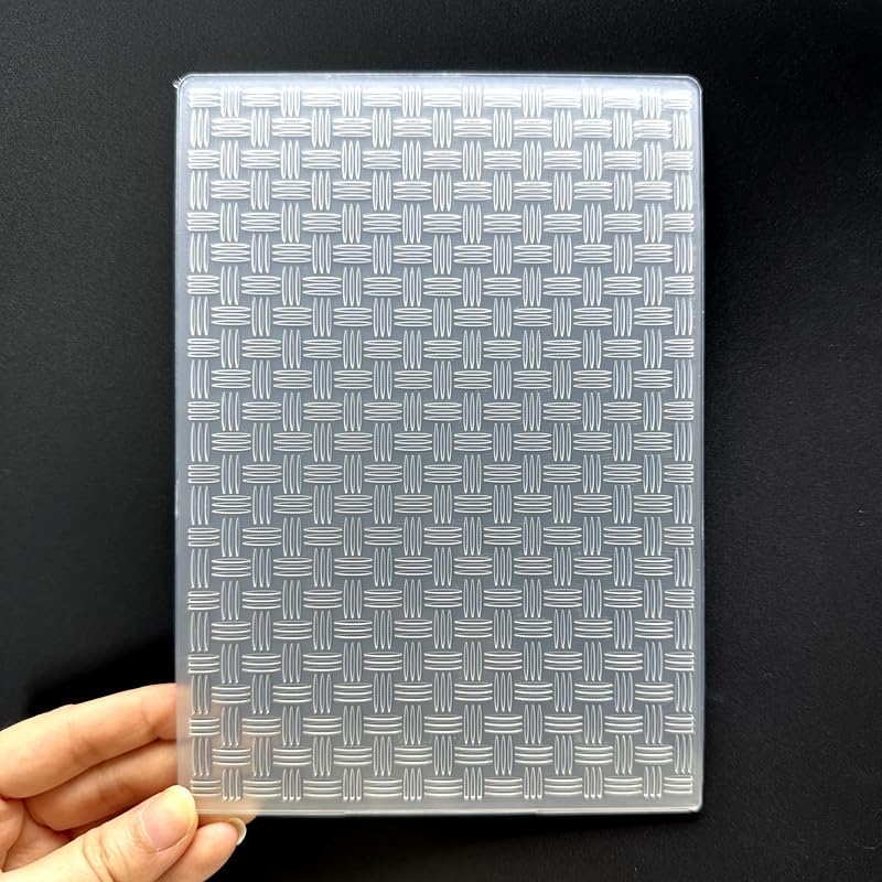 3D Plastic Embossing Folder Template Vintage Weaving Pattern Texture 5x7 Inch for Card Making DIY Scrapbooking Paper Crafting Handmade Crafts Scrapbooking Arts Supplies Scrapbook Decor