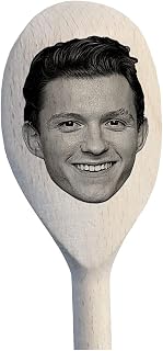 Tom Holland's Face Engraved on a Wooden Spoon (30cm), Birthday, Christmas, Mothers Day Gift. Fun Cooking, Baking and Mixing in the Kitchen