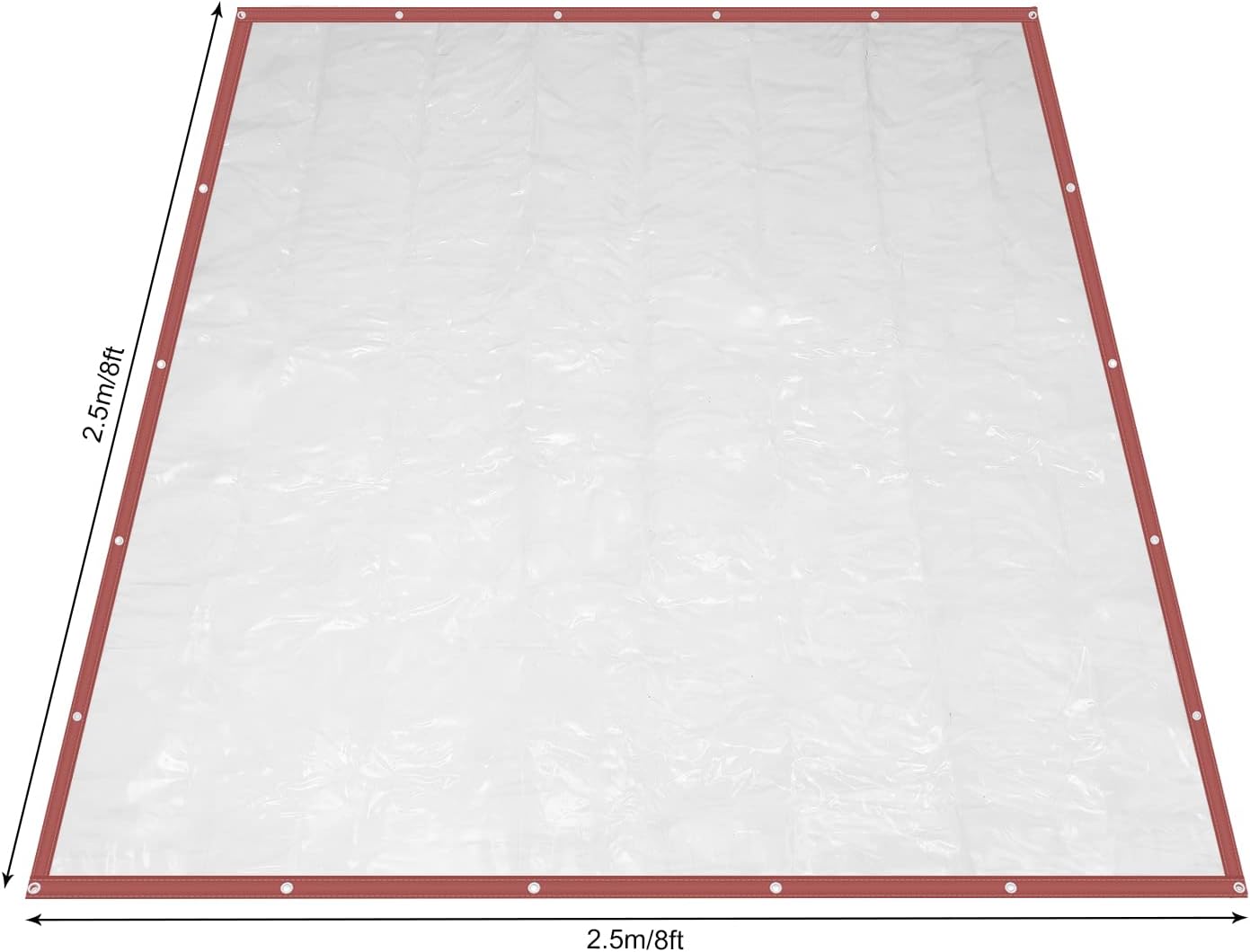 Waterproof Clear Tarps, Duty PVC Vinyl Clear Awning Canopy Roll Up Patio Enclosure Dustproof, Anti-UV, Anti-Tear, Anti-Aging for Patios, Porch, Screen Rooms and Gazebos (8 x 8ft)