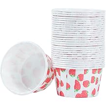 100 Pcs Strawberry Paper Cupcake Cases, Disposable Baking Muffin Cups