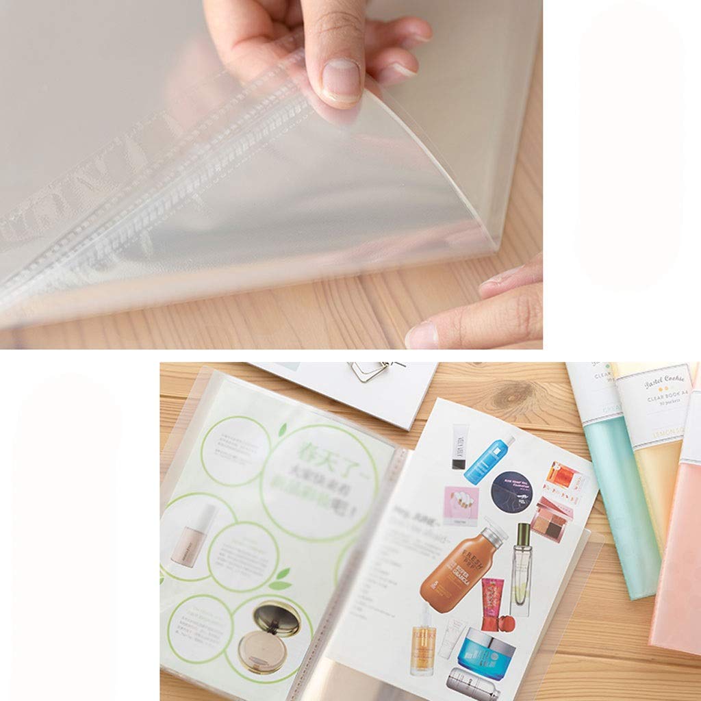 Portafoglio in plastica A4, Libro di presentazione con protezione for fogli rilegati a 10 tasche, può contenere fino a 200 pagine di carta, organizer for documenti con protezione for fogli di libri tr