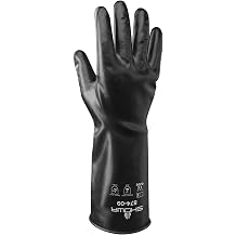 SHOWA 874 Butyl Chemical Resistant Safety Glove with Smooth Grip, Unlined, 14 mil Thick, 14" Length, Medium 1 Pair