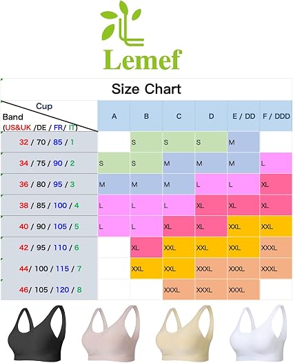 Lemef Wireless Bra for Women No Underwire Seamless Underoutfit Bra with Support and Lift Padded Wirefree Sports Bra - Image 6
