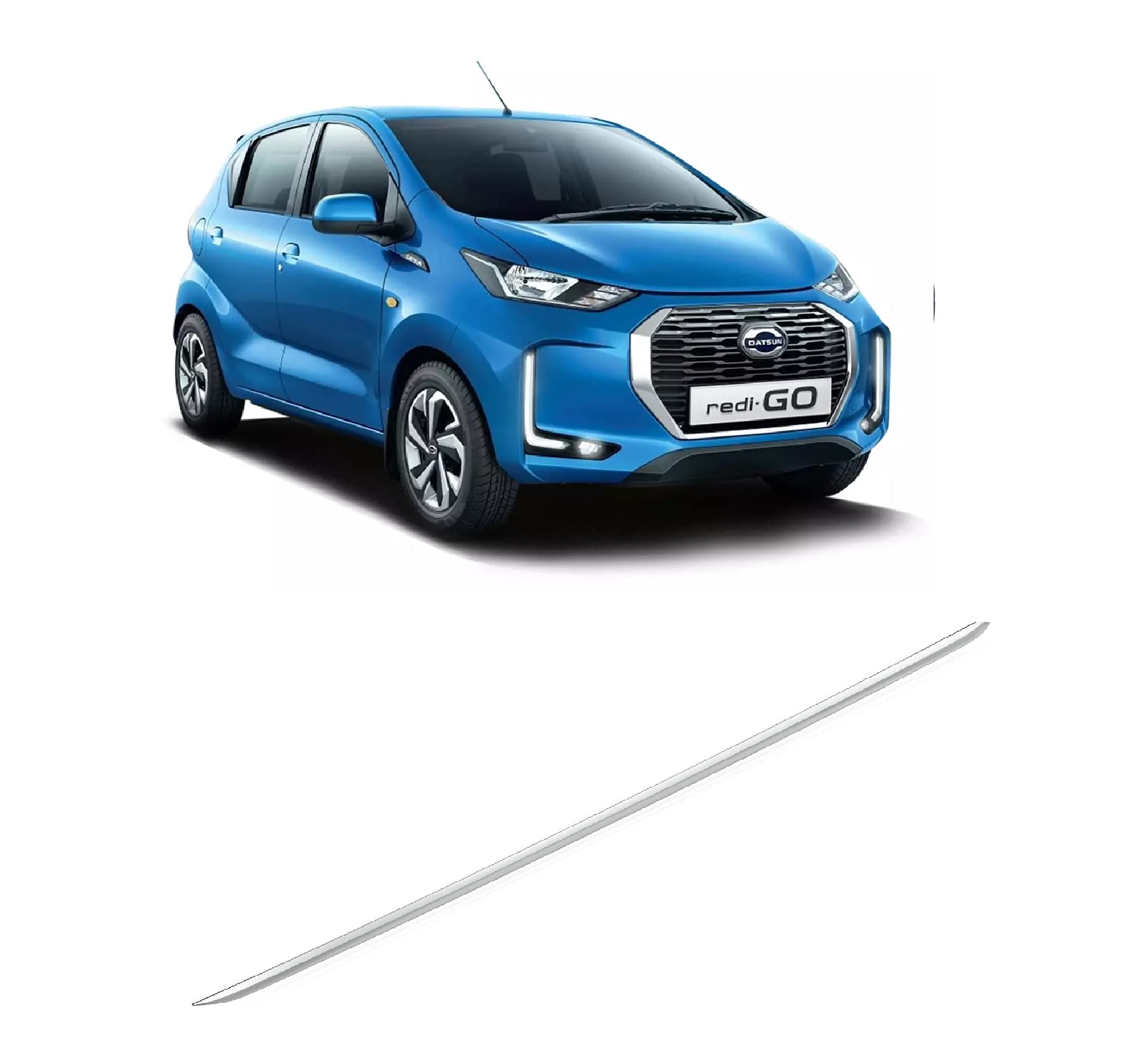 Empica Chrome Trunk Garnish for Car | Dicky Trim Garnish Rear Boot Patti Upper Garnish Compatible with Datsun Redigo