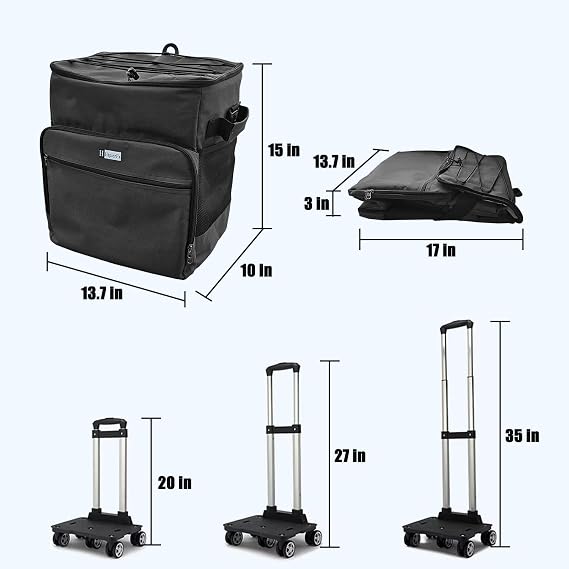 Cool Bag Portable Cooler on Wheels and Handle Large Foldable Cool Box Picnic Set for Beach Camping Travel