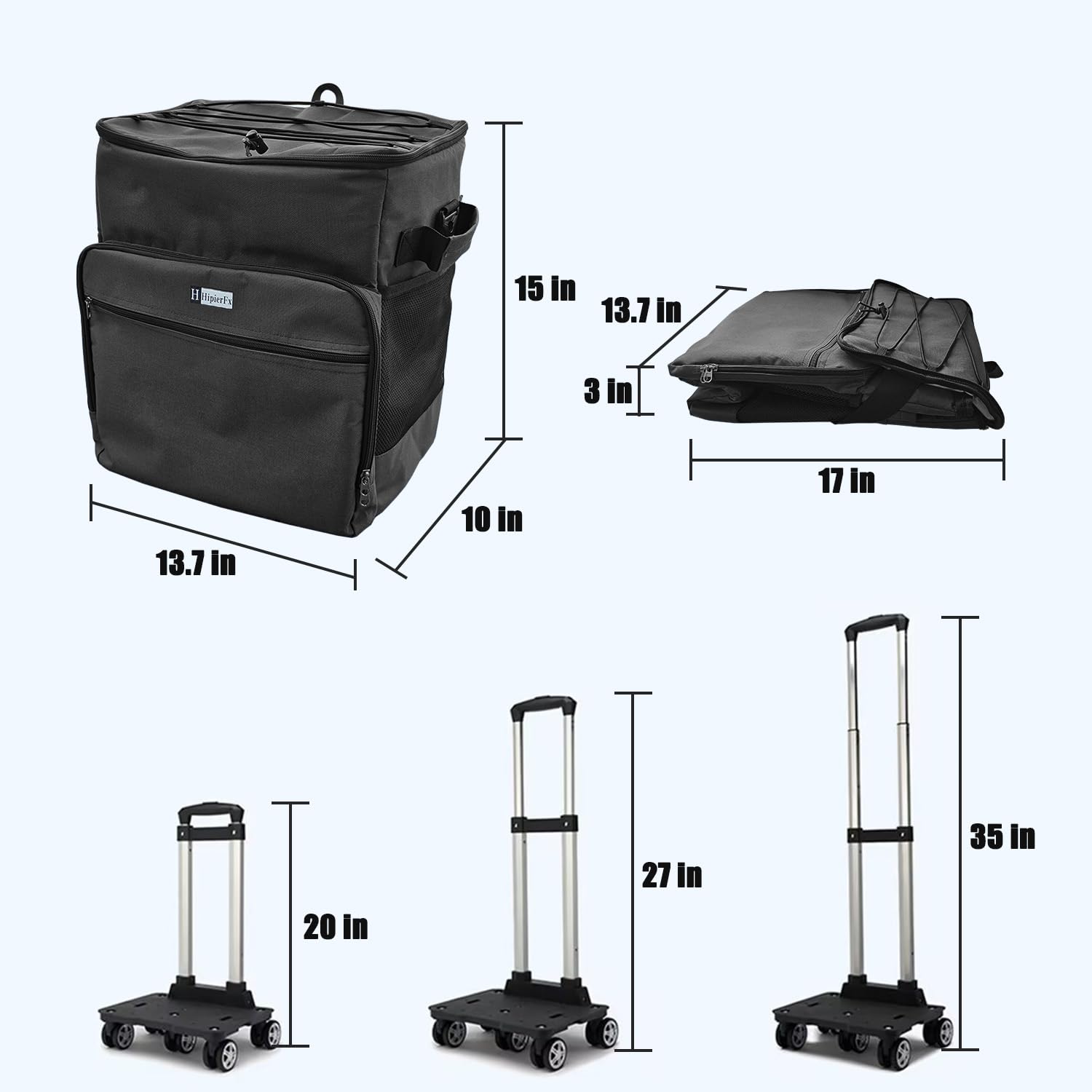 Nevera Portátil con Ruedas 40 litros Plegable Nevera Playa a Prueba de Fugas para Picnics Camping y Playa