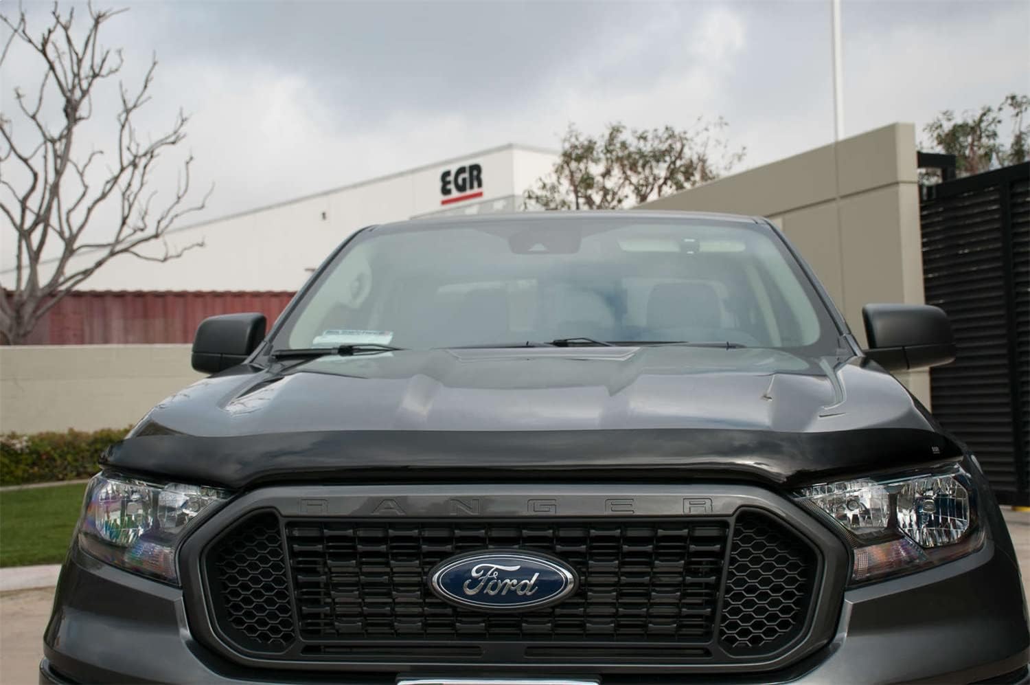 EGR 303551 SuperGuard Hood Guard Bug Deflector Protector, Dark Smoke Finish, Compatible with Select 2019 to 2022 Ford Ranger All Cabs Models