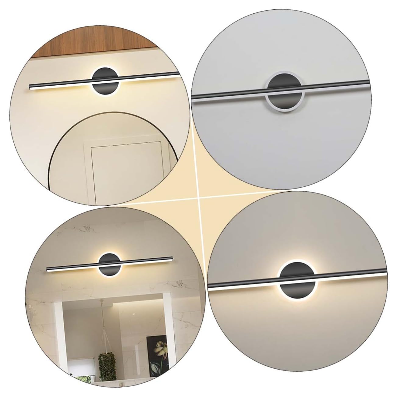 Toddmomy Lampada da Specchio per Illuminazione Specchiera LED Bagno Moderna in Alluminio e Ferro Installazione Semplice Verticale o Orizzontale Elegante