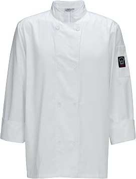 Winco 2 x L White Mens Tapered Fit Chef Jacket, 2XL