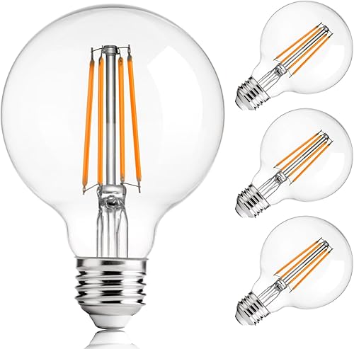 Miniatura 20 de FLSNT Paquete de 4 bombillas LED G25 Edison para dormitorio y sala de estar, 2200 K blanco cálido, regulable CRI90+, equivalente a 40 W, 400 LM,
