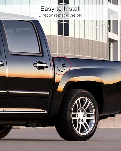 Miniatura 6 de ULZOZN Cubierta de tapa de tanque de gasolina para Chevy Colorado GMC Canyon 2004-2012 Reemplazar 10385417, cubierta negra para puerta de llenado de