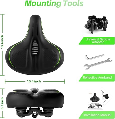Vista 55 de Asiento de bicicleta de gran tamaño para bicicleta Peloton y bicicleta +, cómodo cojín de asiento compatible con bicicletas de Peloton, carretera