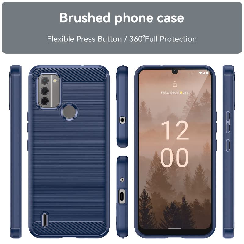 Image of Hybrid Carbon Fiber Back Case for Nokia C31 (Blue)