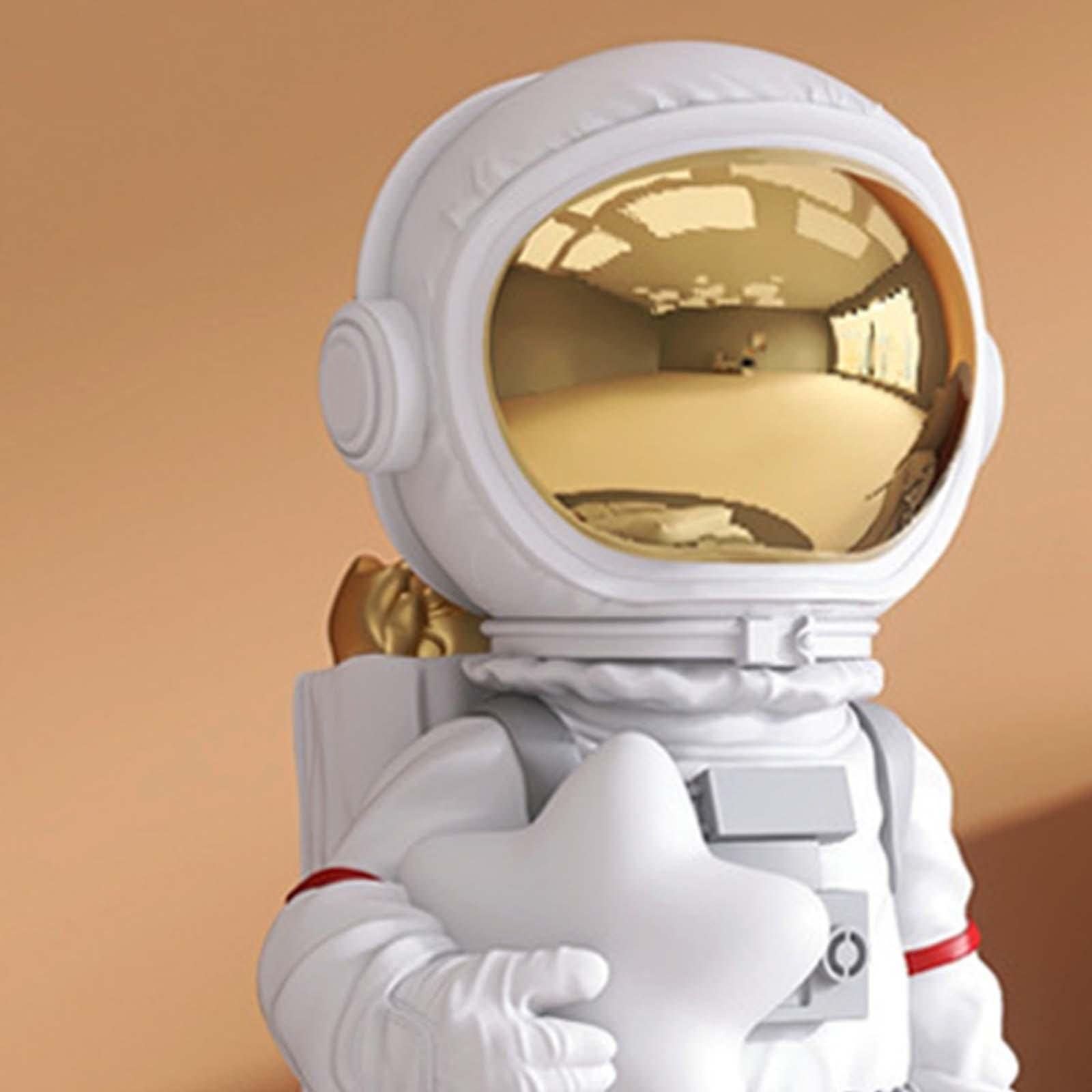 Estatua de astronauta coleccionable, figuras espaciales para niños y adultos, decoración de dormitorio, sala de estar (blanco)