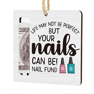 WINGTECA Funny Nail Fund Money Holder for Cash Gift Money Gift Ideas for Teen Girls Women Christmas Easter Birthday Gifts Wooden Cash Holder Ornament for Party Decorations