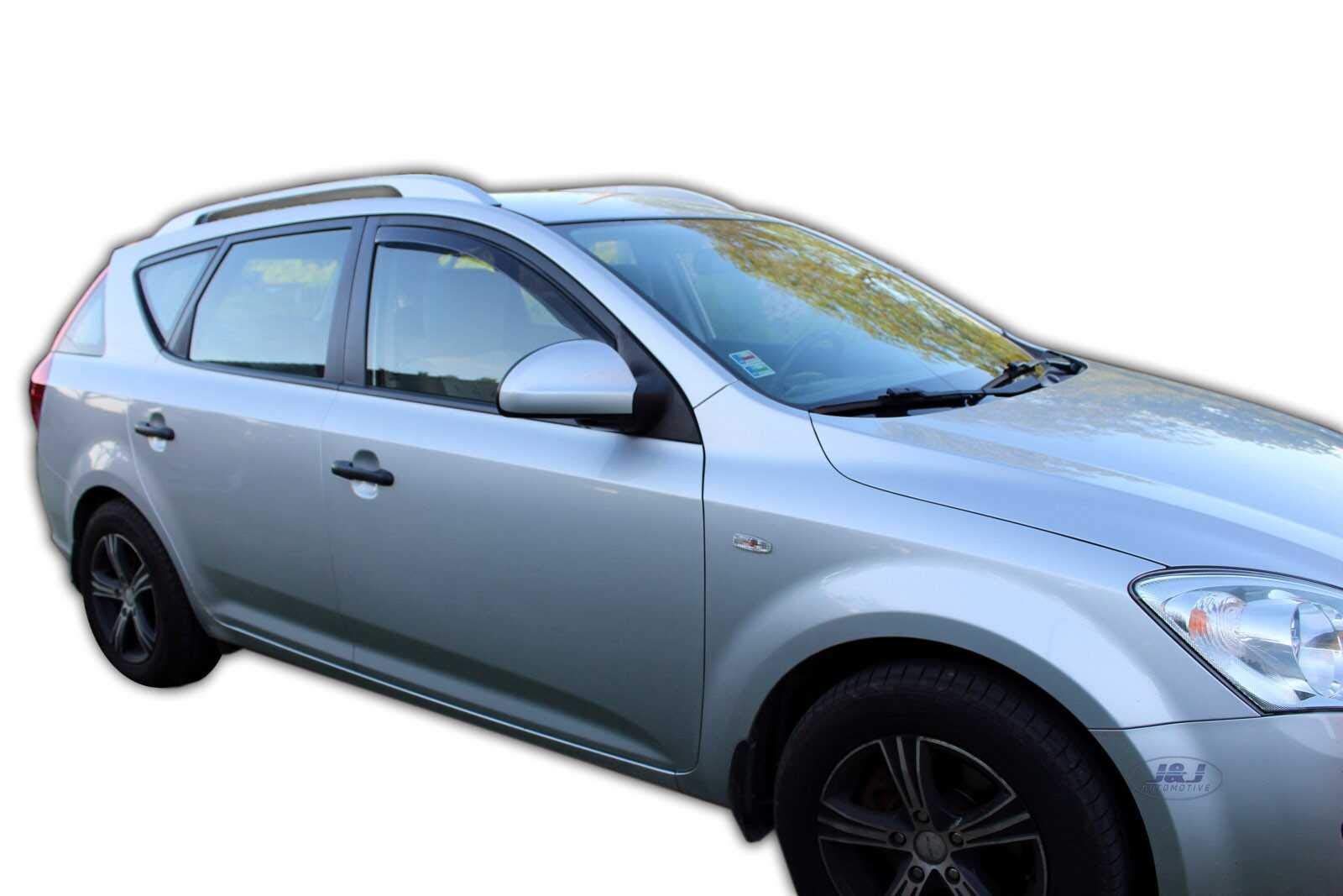 J&J AUTOMOTIVE Deflettori d'Aria per Kia Cee'D 5-Porte Berlina 2007-2012, Set da 2 Pezzi, Nero Fumé Oscurato Heko
